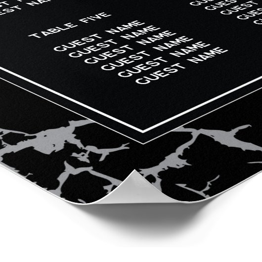 Skeleton Hart Handen 8 Tafel Plan Trouwstoelen Poster (Hoek)