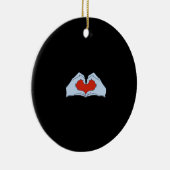 Skeleton Heart Hands Classic & Basic Halloween Keramisch Ornament (Rechts)