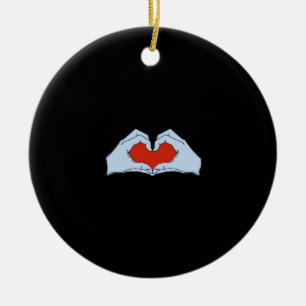 Skeleton Heart Hands Classic & Basic Halloween Keramisch Ornament