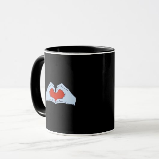 Skeleton Heart Hands Classic & Basic Halloween Mok (Voorkant links)
