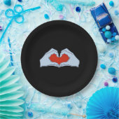 Skeleton Heart Hands Classic & Basic Halloween Papieren Bordje (Feest)