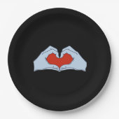 Skeleton Heart Hands Classic & Basic Halloween Papieren Bordje (Voorkant)