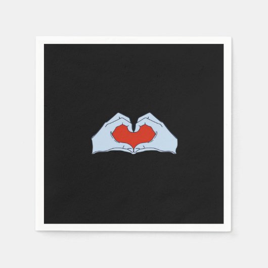 Skeleton Heart Hands Classic & Basic Halloween Servet (Voorkant)