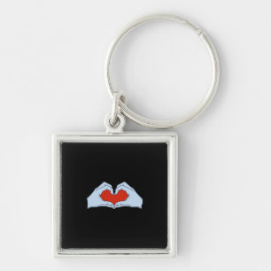 Skeleton Heart Hands Classic & Basic Halloween Sleutelhanger