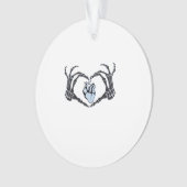 Skeleton Heart Hands Classic Design voor Halloween Ornament (voorkant)
