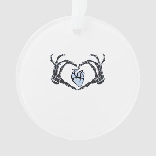 Skeleton Heart Hands Classic Design voor Halloween Ornament (voorkant)