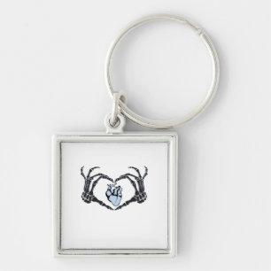 Skeleton Heart Hands Classic Design voor Halloween Sleutelhanger