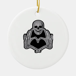 Skeleton Heart Hands Classic Keramisch Ornament