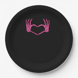 Skeleton Heart Hands Classic Papieren Bordje