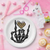 Skeleton Heart Hands Classic Papieren Bordje (Feest)