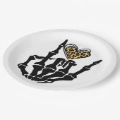 Skeleton Heart Hands Classic Papieren Bordje (Gekanteld)