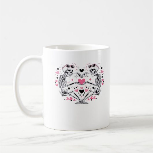 Skeleton Heart Hands Classic Viral Koffiemok (Links)