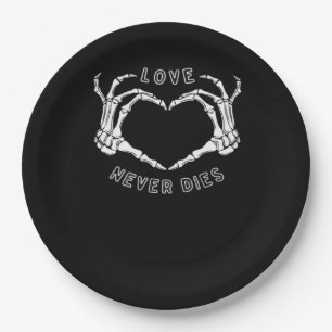 Skeleton Heart Hands Funny & Classic Papieren Bordje