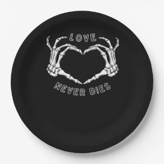 Skeleton Heart Hands Funny & Classic Papieren Bordje