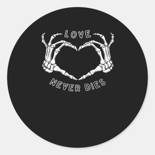 Skeleton Heart Hands Funny & Classic Ronde Sticker (Voorkant)