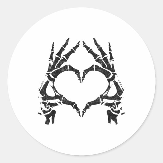 Skeleton Heart Hands - Halloween - Skeleton Hands Ronde Sticker (Voorkant)