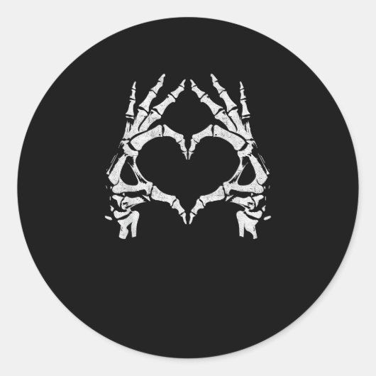 Skeleton Heart Hands - Halloween - Skeleton Hands Ronde Sticker (Voorkant)