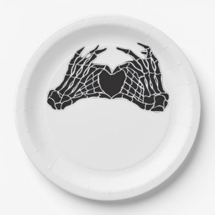 Skeleton Heart Hands - Klassiek Papieren Bordje