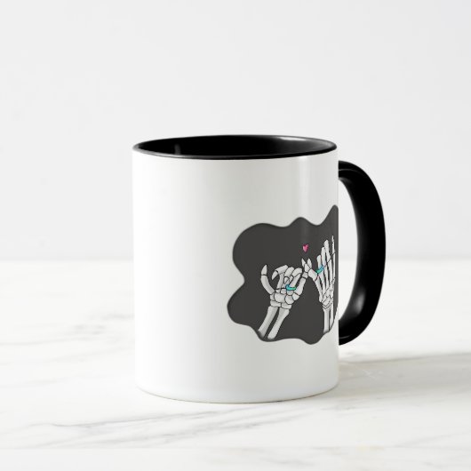 Skeleton Heart Hands Promise Mok (Voorkant rechts)