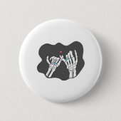 Skeleton Heart Hands Promise Ronde Button 5,7 Cm (Voorkant)