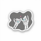 Skeleton Heart Hands Promise Sticker (Voorkant)
