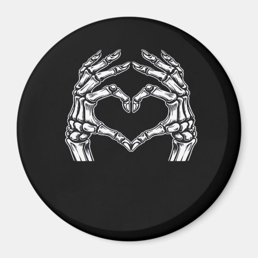 Skeleton Heart Hands Sign Halloween Kostuum Basic Magneet (Voorkant)