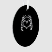 Skeleton Heart Hands Sign Halloween Kostuum Basic Ornament (voorkant)