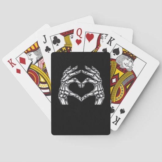 Skeleton Heart Hands Sign Halloween Kostuum Basic Pokerkaarten (Achterkant)