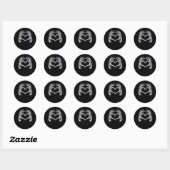 Skeleton Heart Hands Sign Halloween Kostuum Basic Ronde Sticker (Vel)