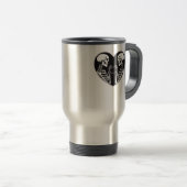 Skeleton Heart Hands Sign Halloween kostuum retro Reisbeker (Voorkant rechts)