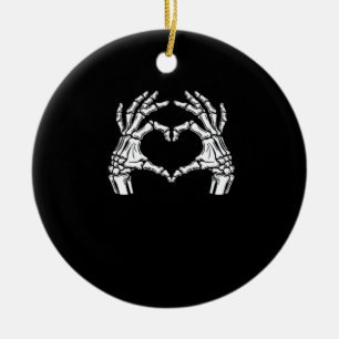 Skeleton Heart Hands Sign Halloween kostuum viraal Keramisch Ornament