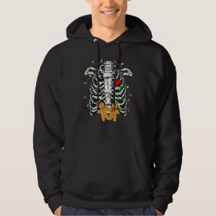 Skeleton Heart Rib Cage X Ray Gingerbrood Christma Hoodie