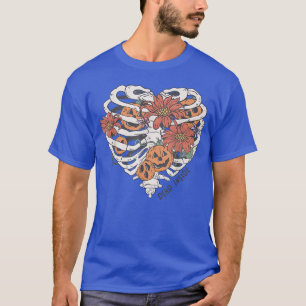 Skeleton Heart Rib Flower Pumpkin Spooky Hall T-shirt
