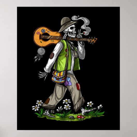 Skeleton Hippie Poster (Voorkant)