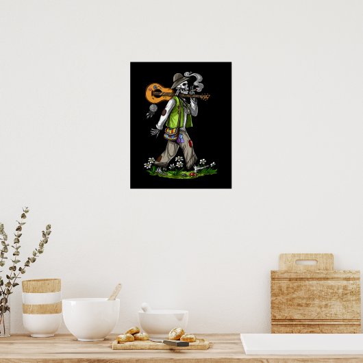 Skeleton Hippie Poster (Keuken)