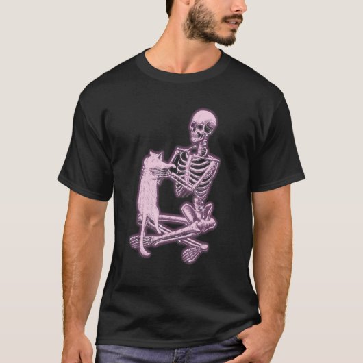 Skeleton Holding A Cat  Skeleton & Cat  Cat Ideas T-shirt (Voorkant)