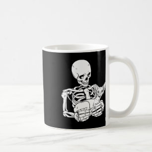 Skeleton Holding Cat Funny Halloween Skull Sphynx Koffiemok