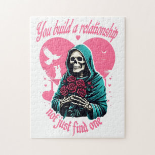 Skeleton Holding Flowers - Je bouwt een relatie op Legpuzzel