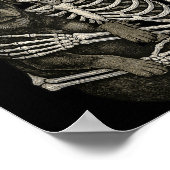 Skeleton Holding Rottweiler Dog Funny Lazy Hallowe Poster (Hoek)