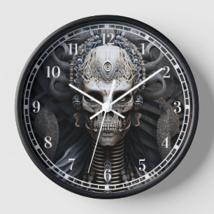 Skeleton Horror Clock