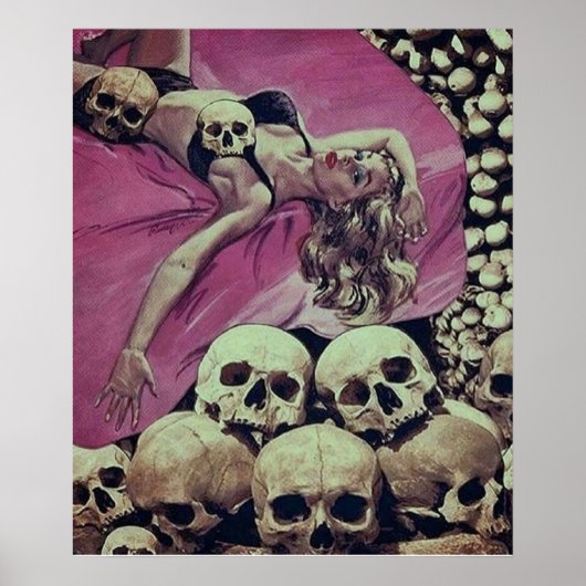 SKELETON HORROR RETRO POP POSTER (Voorkant)