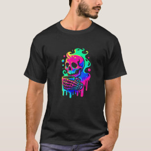 Skeleton Hot Coffee Drippy Smeltende vloeistof Kle T-shirt