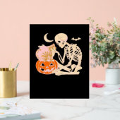 Skeleton Hugging Cat Halloween Amoureux des chats  (Mariage)