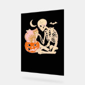 Skeleton Hugging Cat Halloween Amoureux des chats  (Angle)