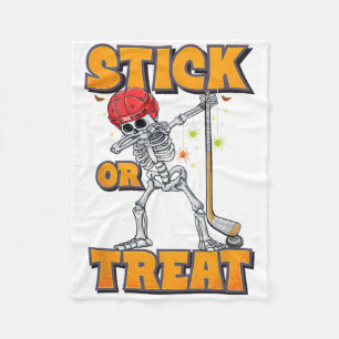 Skeleton Ice Hockey Speler Halloween Kostuum Jonge Fleece Deken