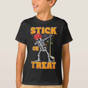 Skeleton Ice Hockey Speler Halloween Kostuum Jonge T-shirt