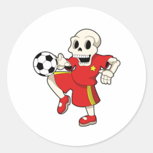 Skeleton in Soccer Sports Ronde Sticker