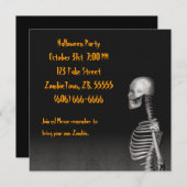 Skeleton - Invitation à la fête d'Halloween (Devant / Derrière)