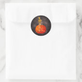 Skeleton Jack O Lantern Halloween Funny Ronde Sticker (Tas)