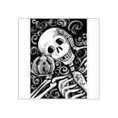 SKELETON & JACK O LANTERN, HALLOWEEN RUBBER STEMP 	RUBBERSTEMPEL (Afrduk)